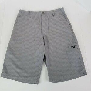 VANS Shorts Adult 28‎ Gray Black Pinstripe Classic Fit Embroidered Logo Mens